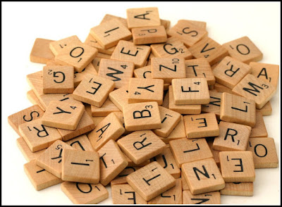 A pile of tiles from the game of Scrabble.
